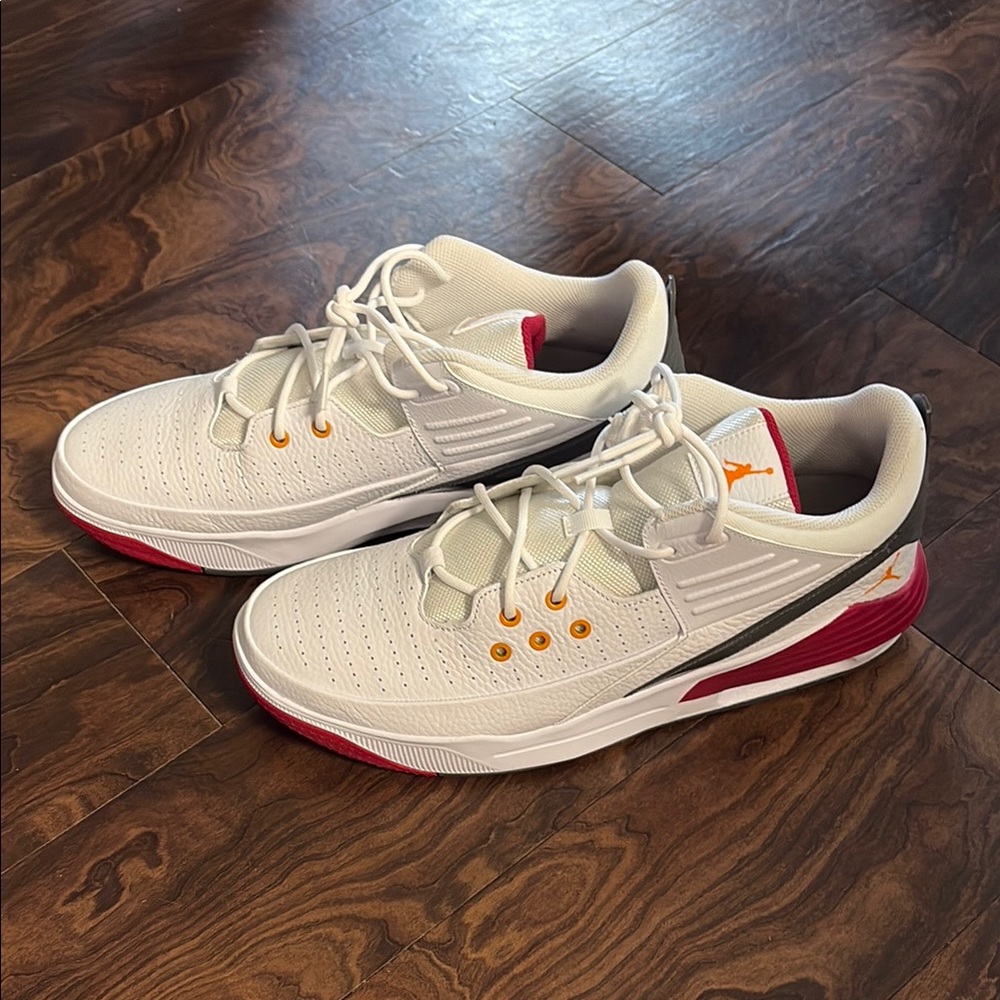 Jordans White and Red Basketball Sneakers
